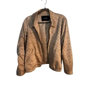 COACH Tonal Signature Souvenir Jacket Women's Steam Multi Size XL
